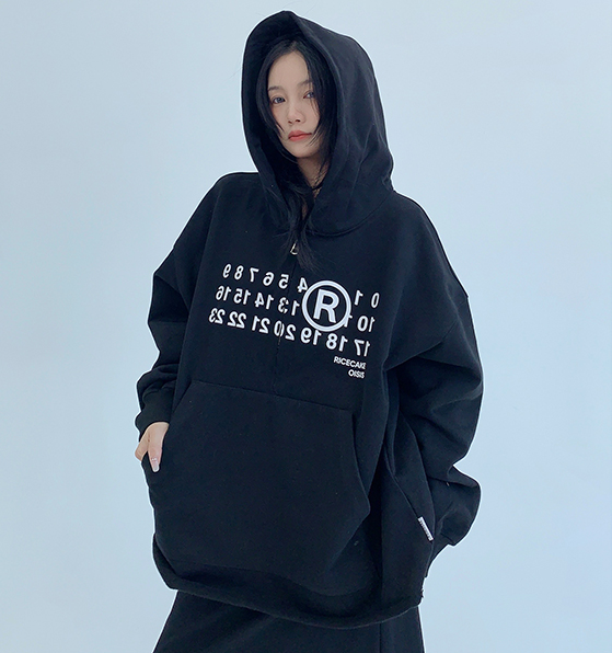Half Zip Print Hoodie / OS10272