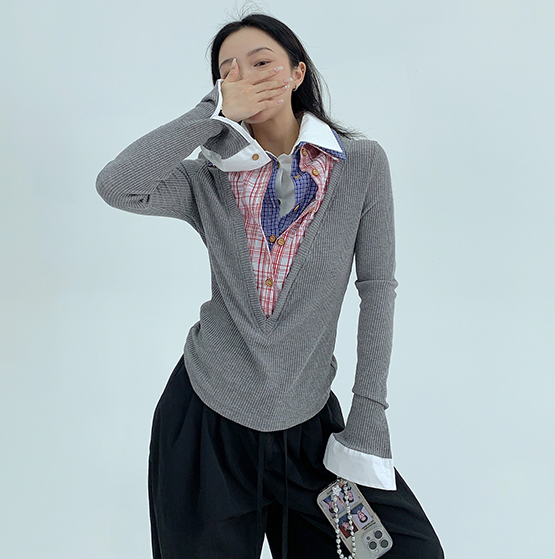 Layered Design Knit Top / OS10283