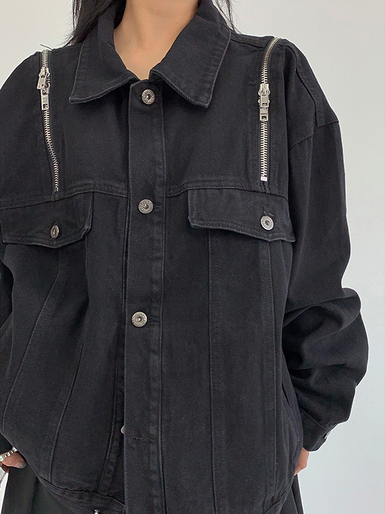 Zipper Detail Trucker / OS10259