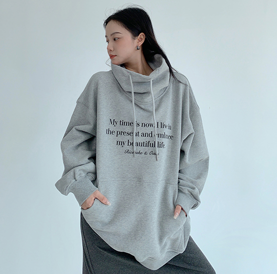 Off-Neck Message Hoodie / OS10291