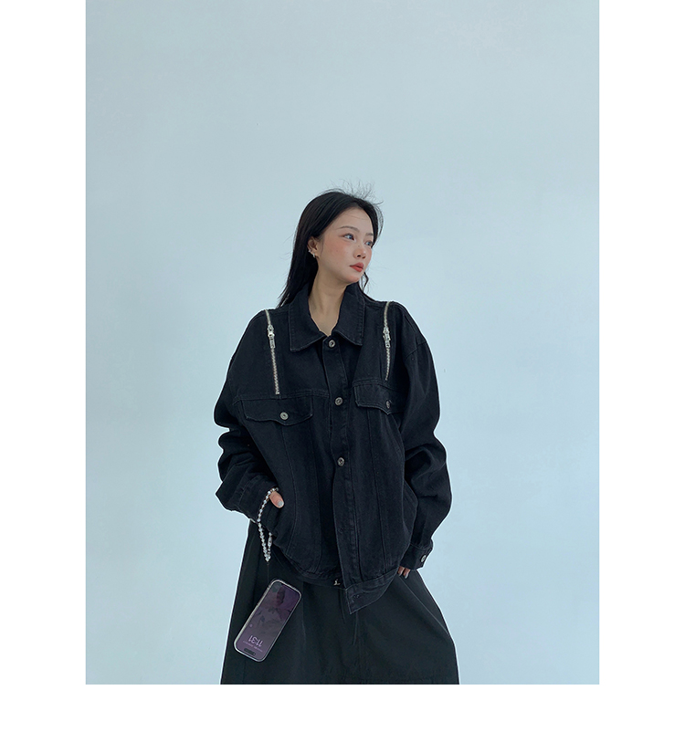 Zipper Detail Trucker / OS10259