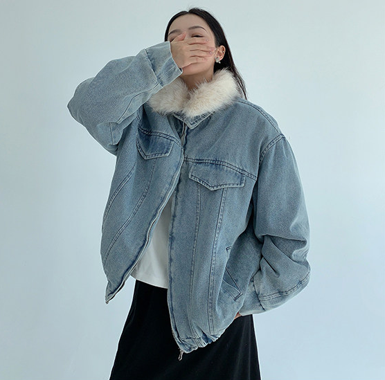 Fur Collar Denim Jacket / OS10314