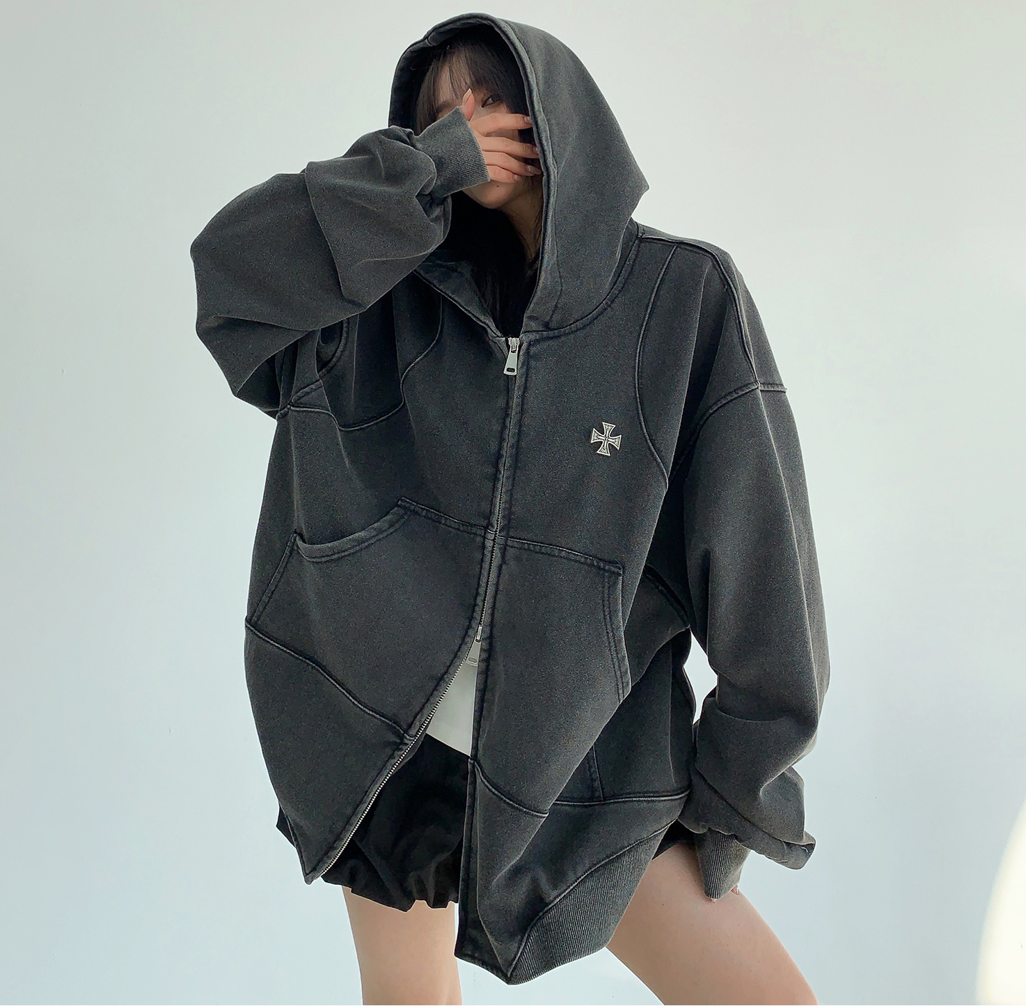Cross Zip Hoodie / OS10219