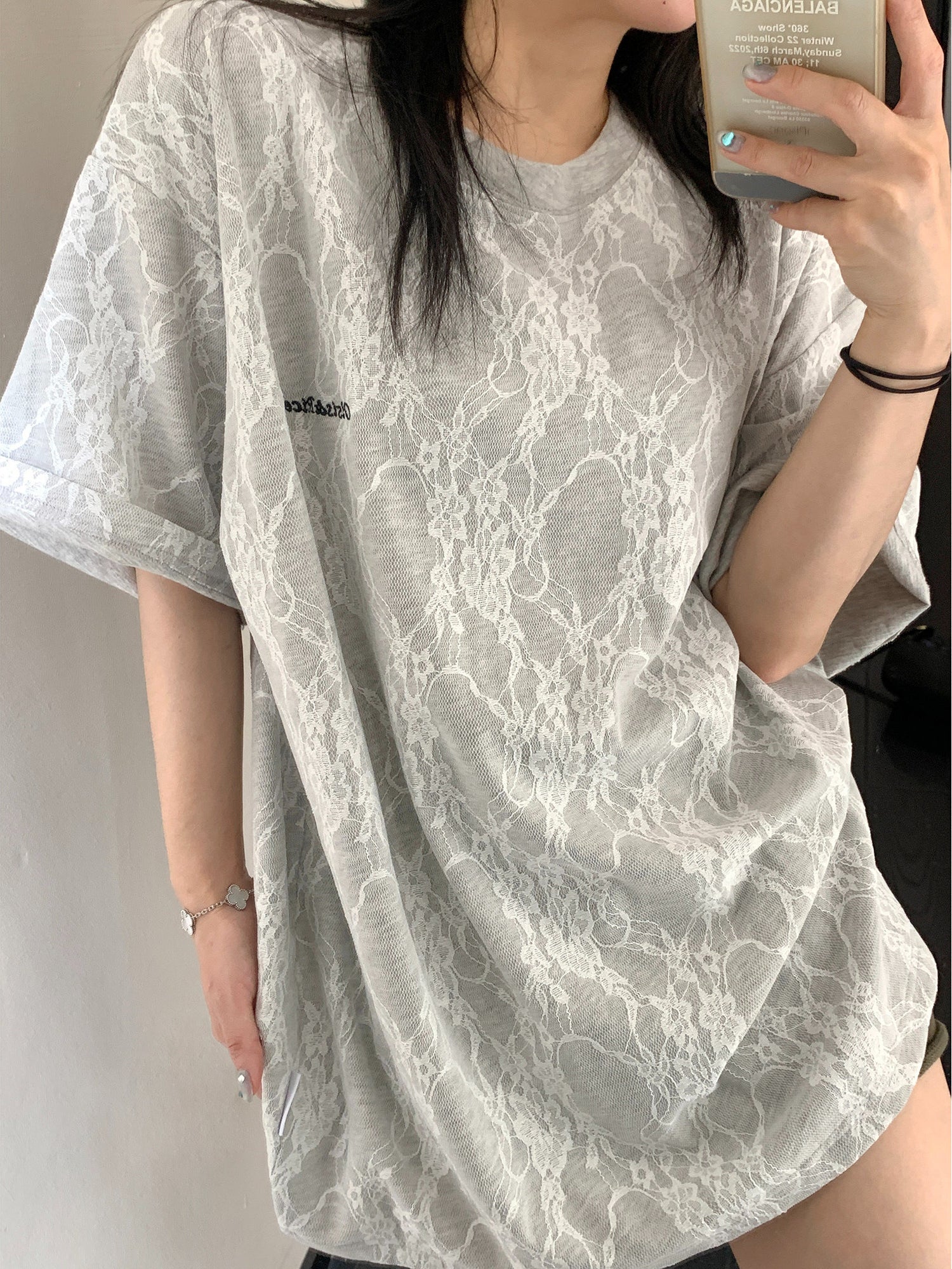 Lace Overlay S-Tee　OS10477