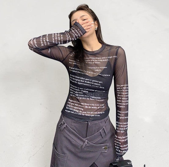 Sheer Letter L-Tee　OS10488