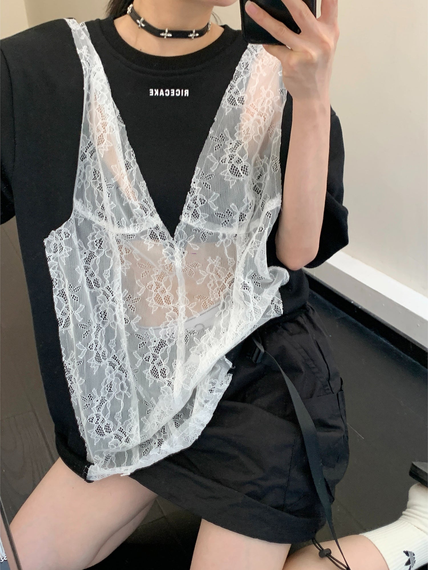 Lace Mesh S-Tee　OS10557
