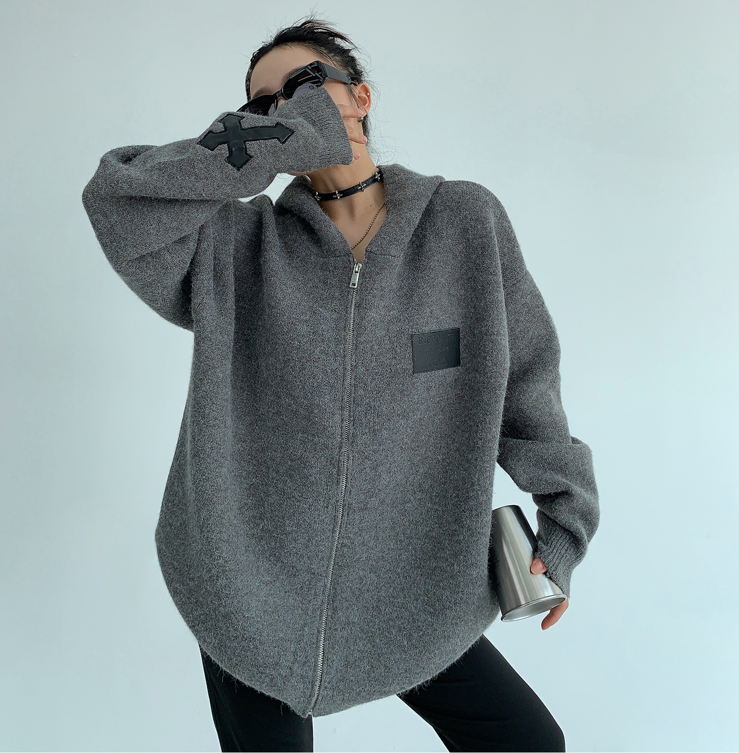 Cross Knit Hoodie / OS10231