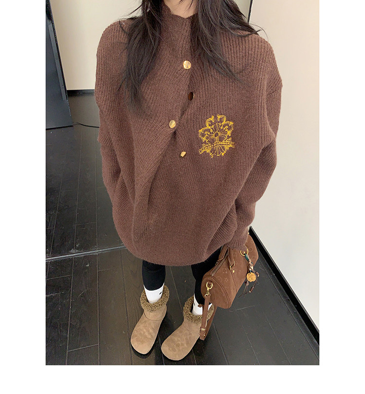 Emblem Knit Cardigan / OS10414