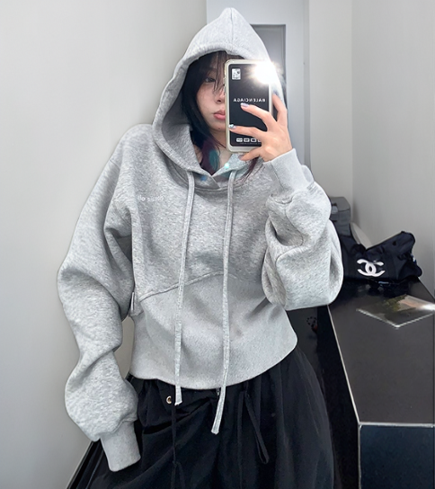 Cropped Washed Hoodie / OS10361