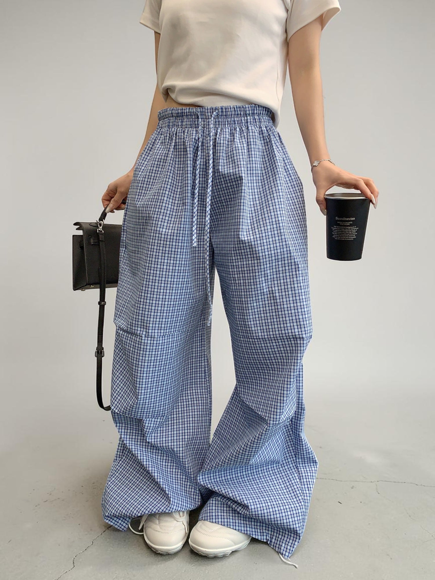 Check Wide Pants　OS10490