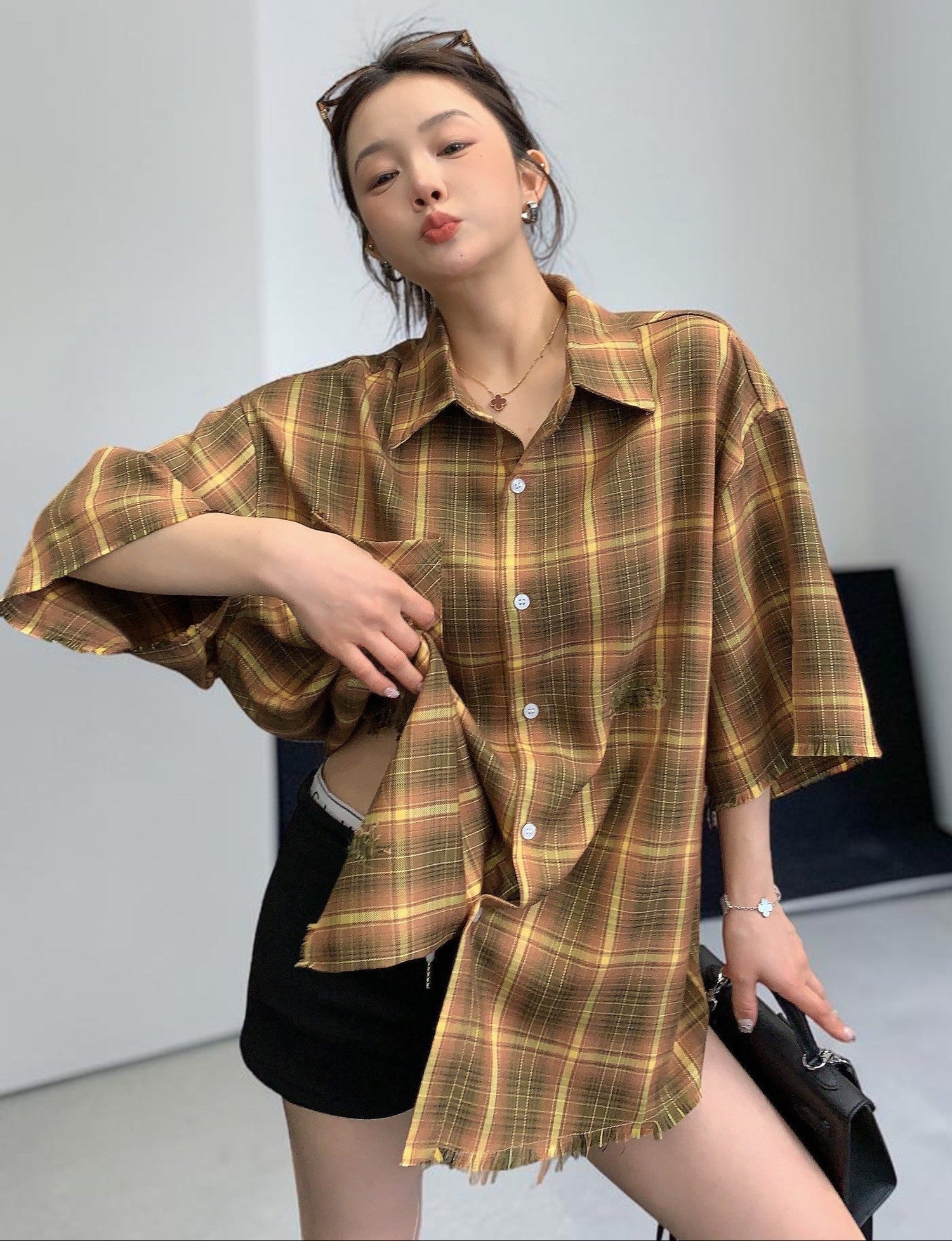 Plaid Loose Shirt　OS10499