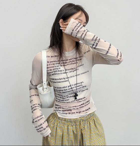 Sheer Letter L-Tee　OS10488