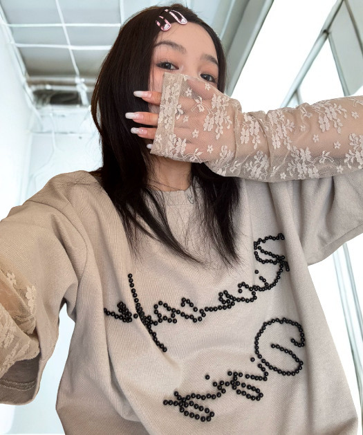 Lace Sleeve L-Tee　OS10476