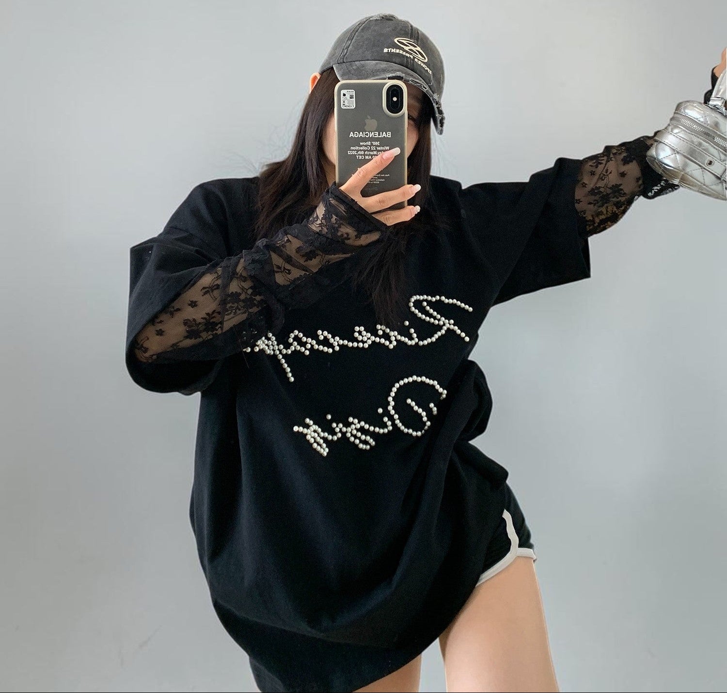 Lace Sleeve L-Tee　OS10476