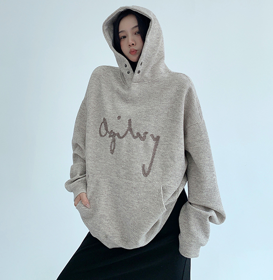 Rhinestone Logo Hoodie / OS10278