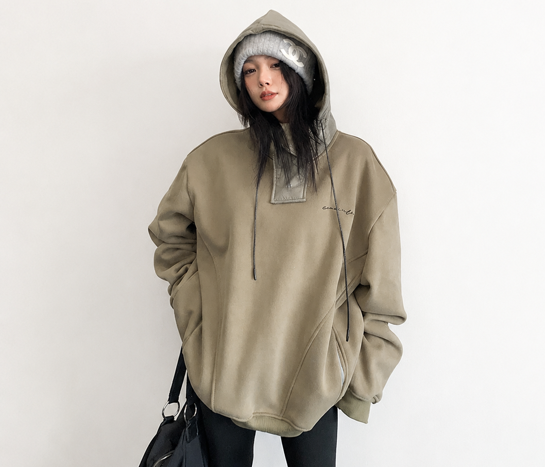 Patchwork Fleece Hoodie｜パッチワーク フリースフーディー　OS10392