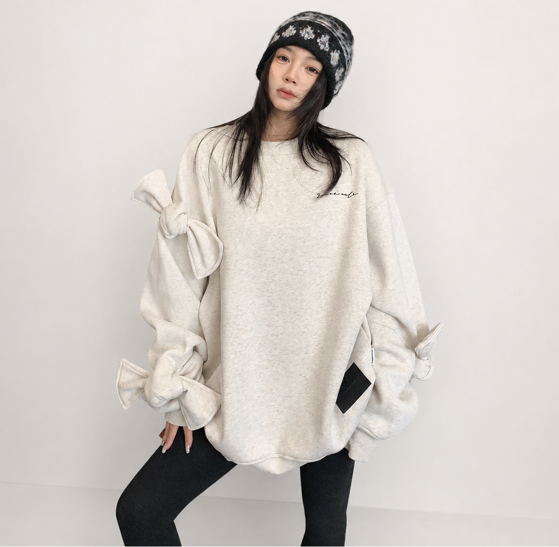 Bow Sleeve Sweatshirt｜リボンスリーブスウェットトップス　OS10189