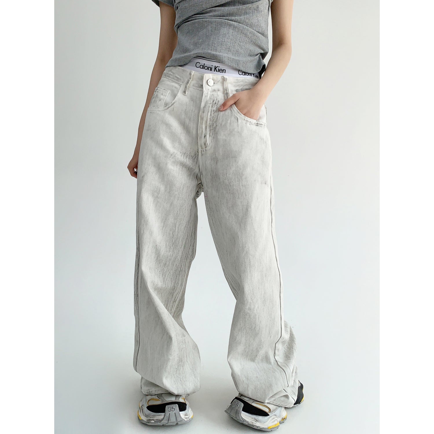 White Wide Jeans　OS10555