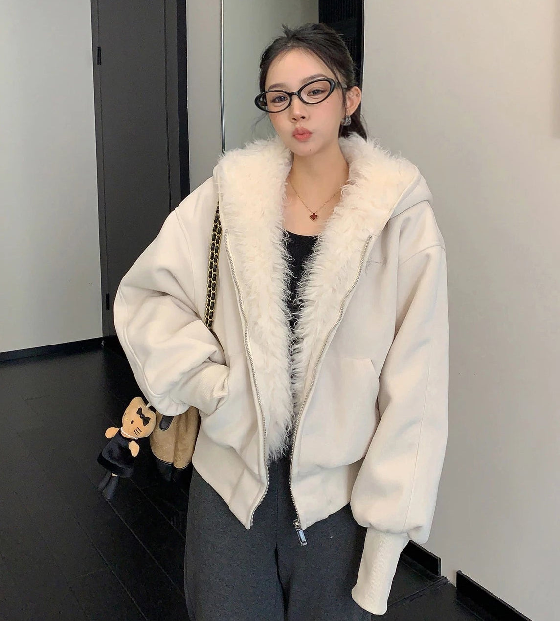 Warm Zip Hoodie Jacket / OS10407