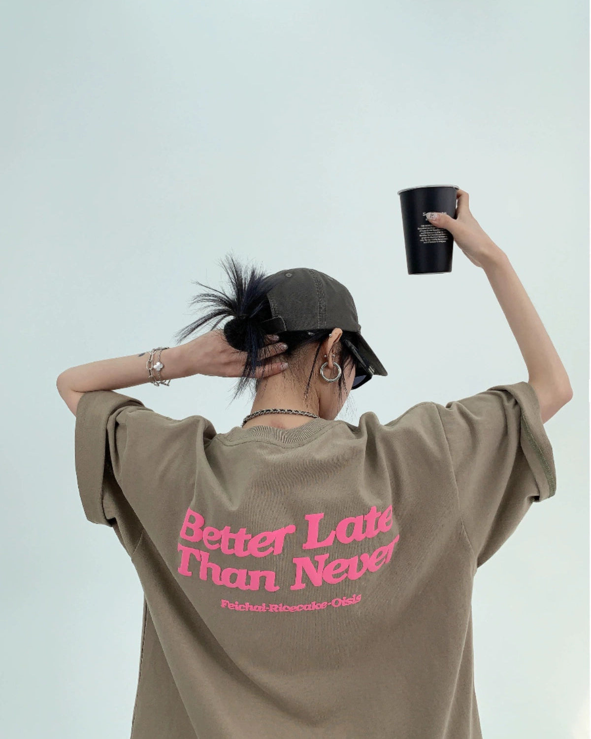 Pink Embroidery S-Tee  / OS10027