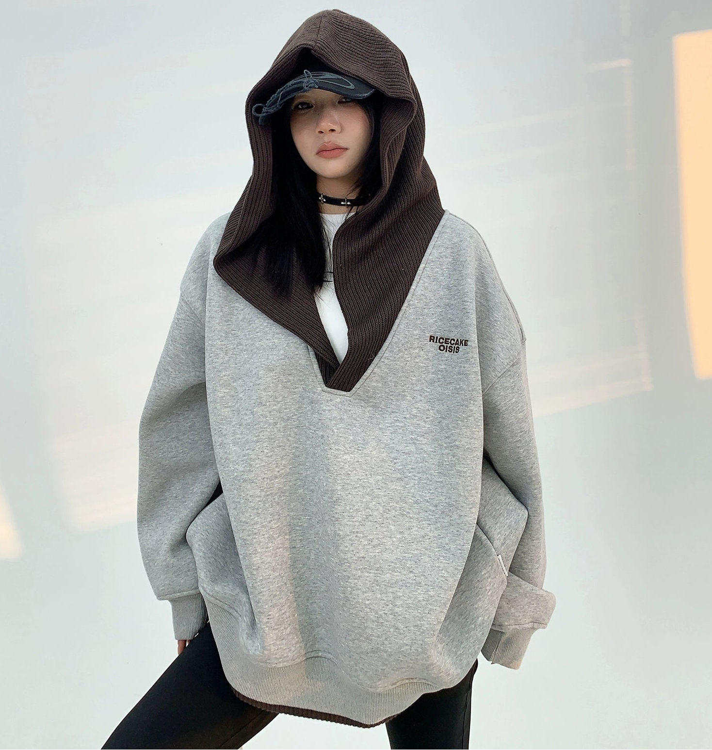 Bicolor Oversized Hoodie / OS10158