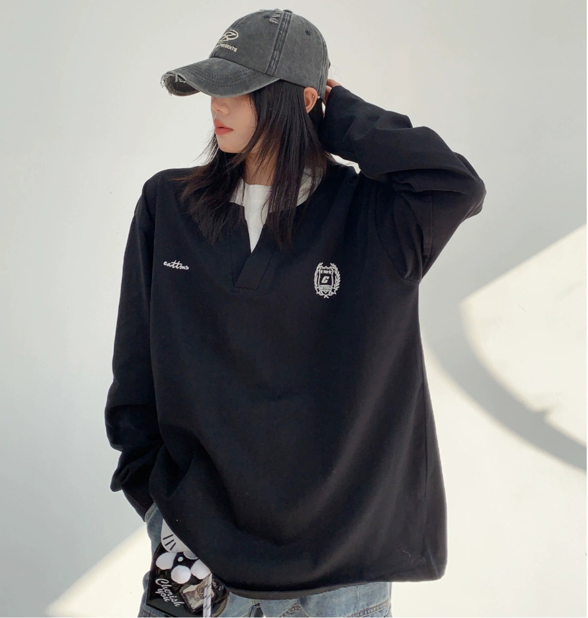 Embroidered Layered Pullover / OS10115