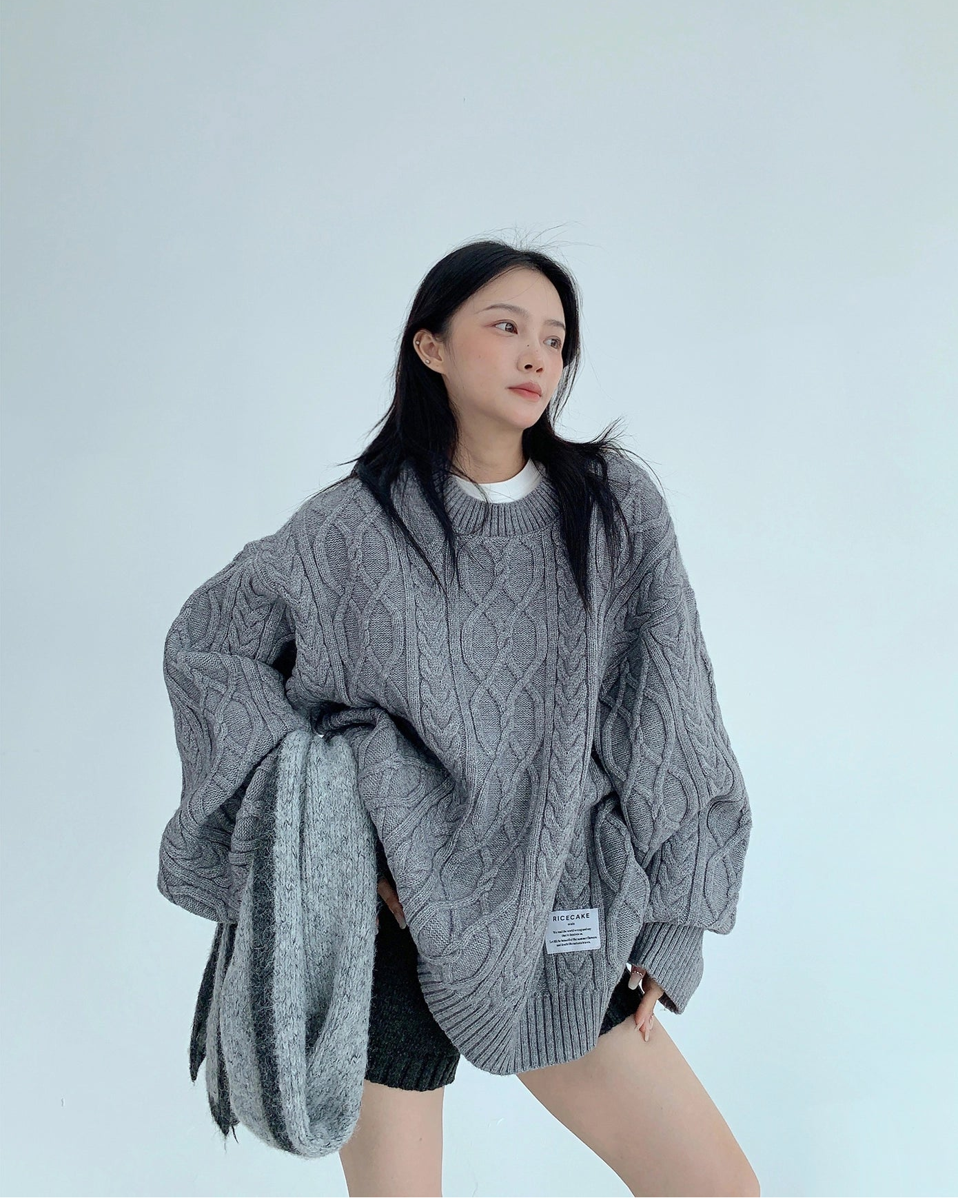 Cable Knit & Scarf Set / OS10282