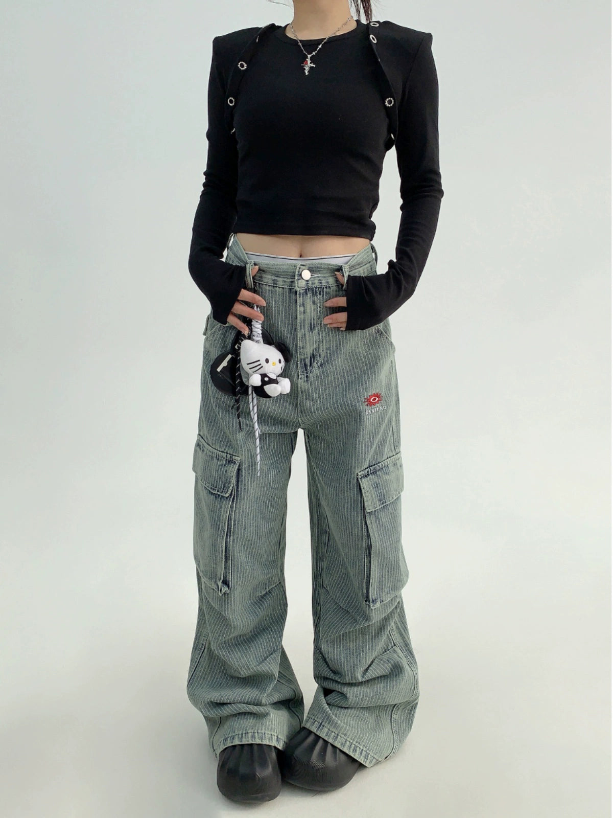 Striped Denim Pants / OS10138