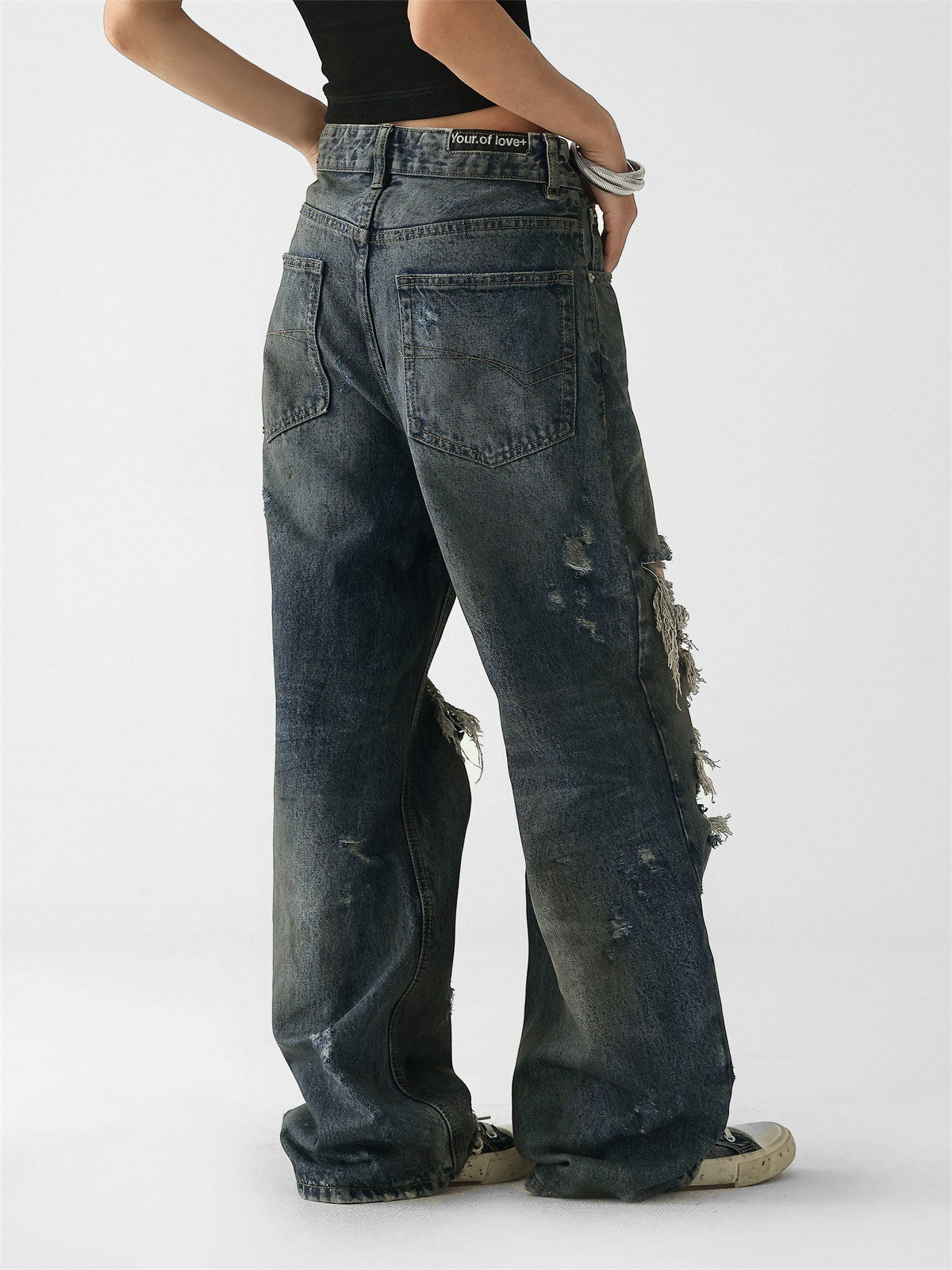 Ripped Wide Jeans　AS10533