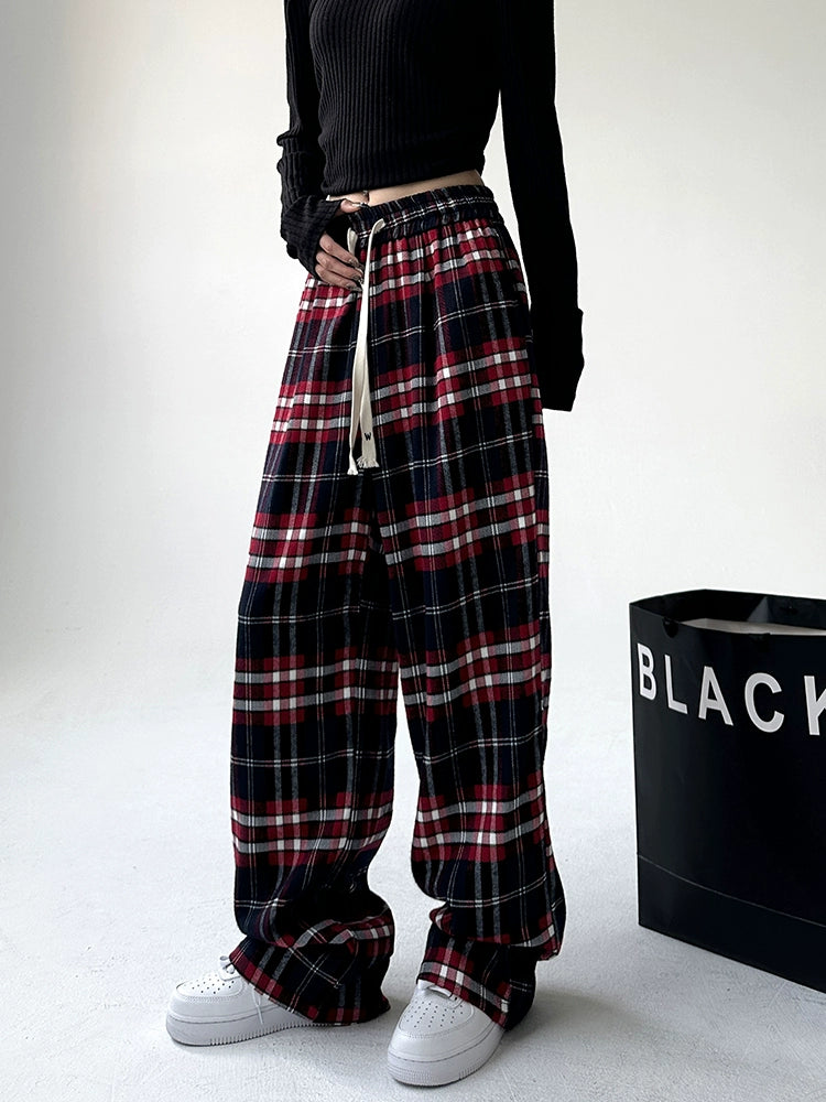 Plaid Wide-Leg Pants / MY10192