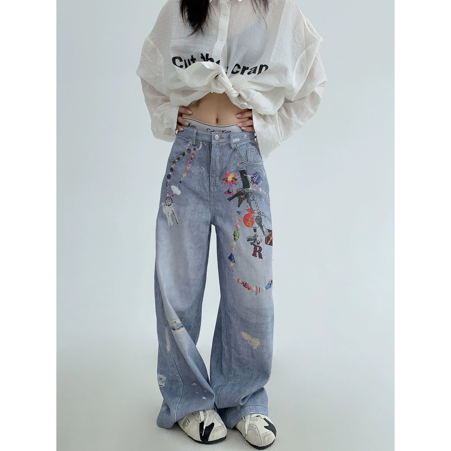 Graffiti Wide Jeans / OS10093