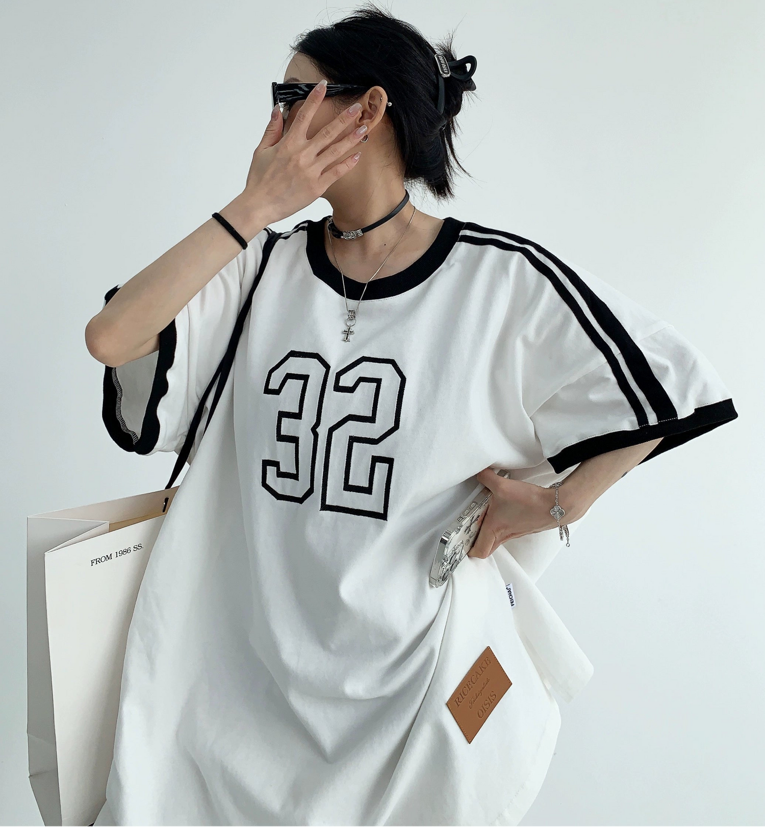 Number Embroidered S-Tee / OS10038