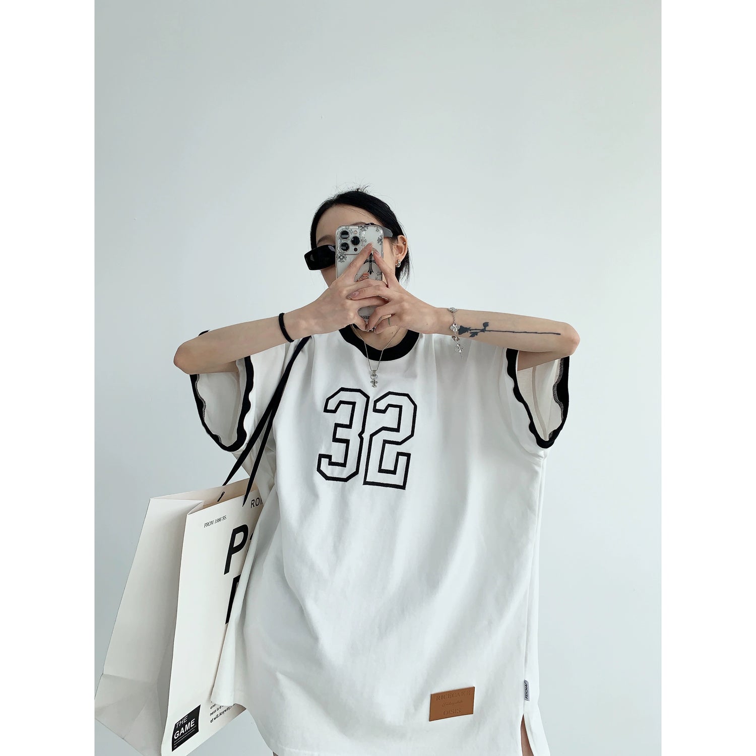Number Embroidered S-Tee / OS10038