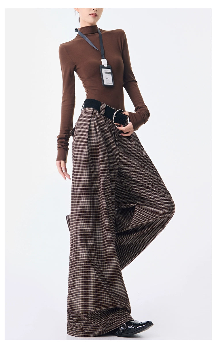 Plaid Wide-Leg Pants / KS10159