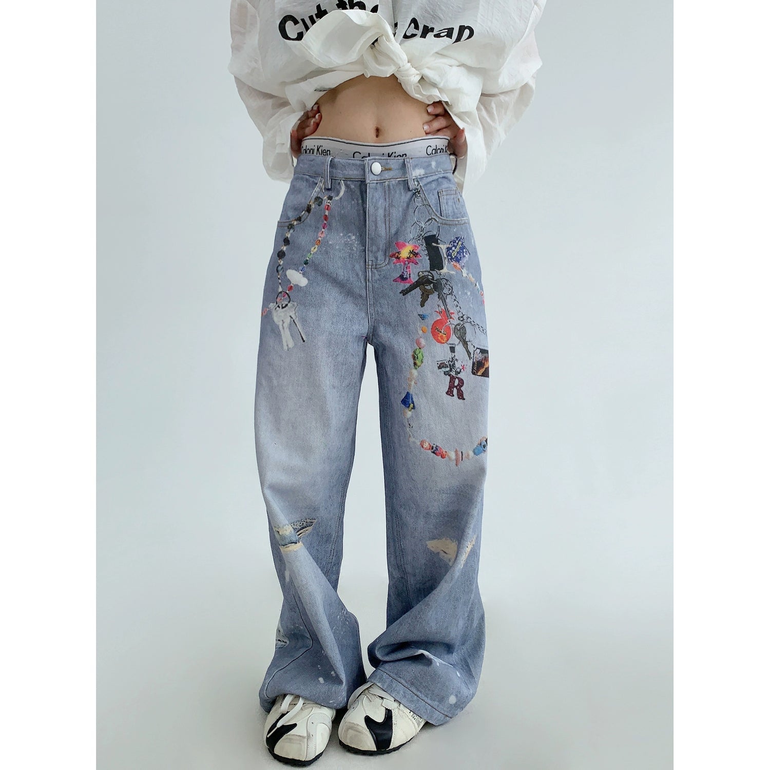 Graffiti Wide Jeans / OS10093