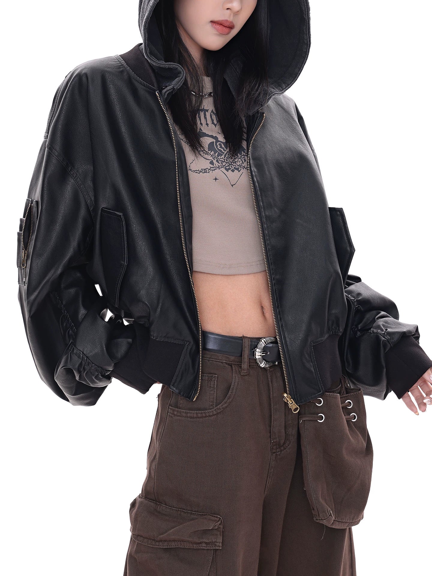 Black Leather Jacket / KS10163