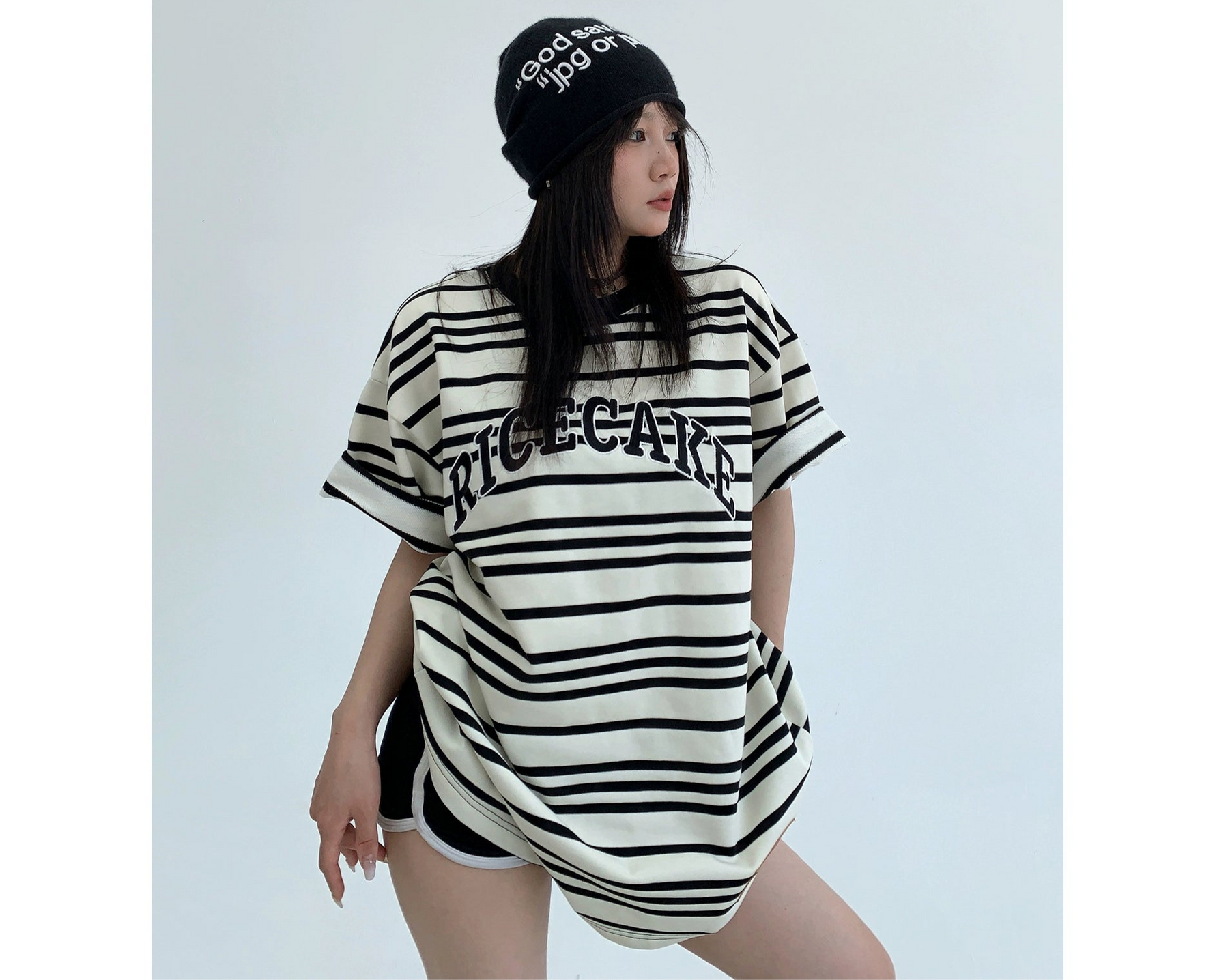 Embroidered Striped S-Tee / OS10089