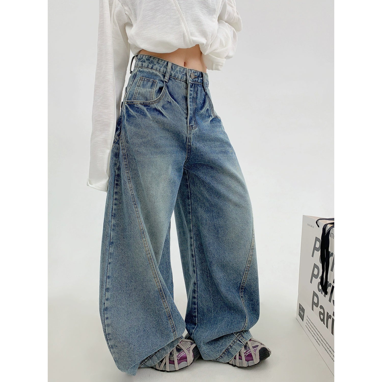 Wide Leg Balloon Jeans / OS10221