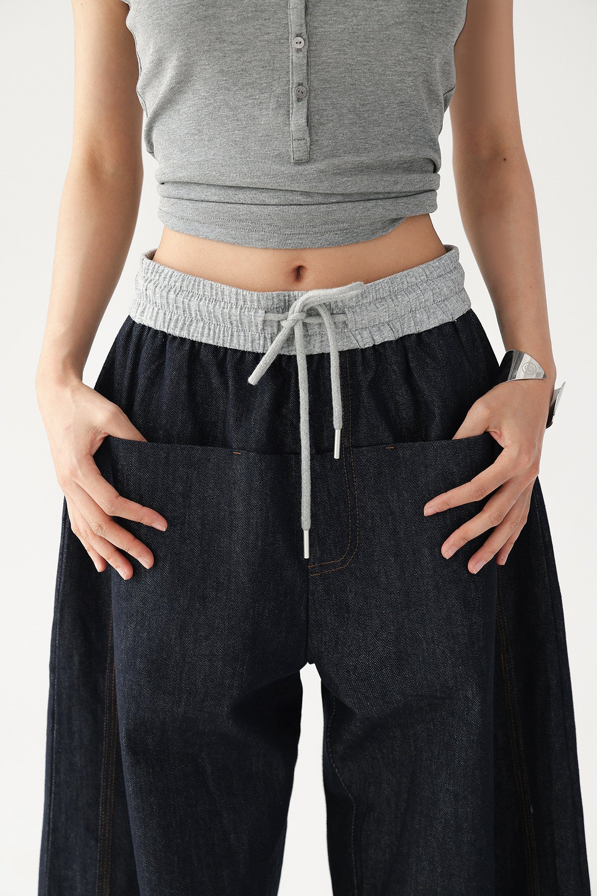 Curved Denim Pants　AS10525
