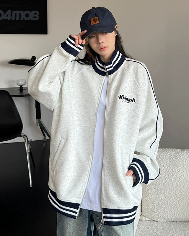 Striped Stand-neck Blouson  / MG10147