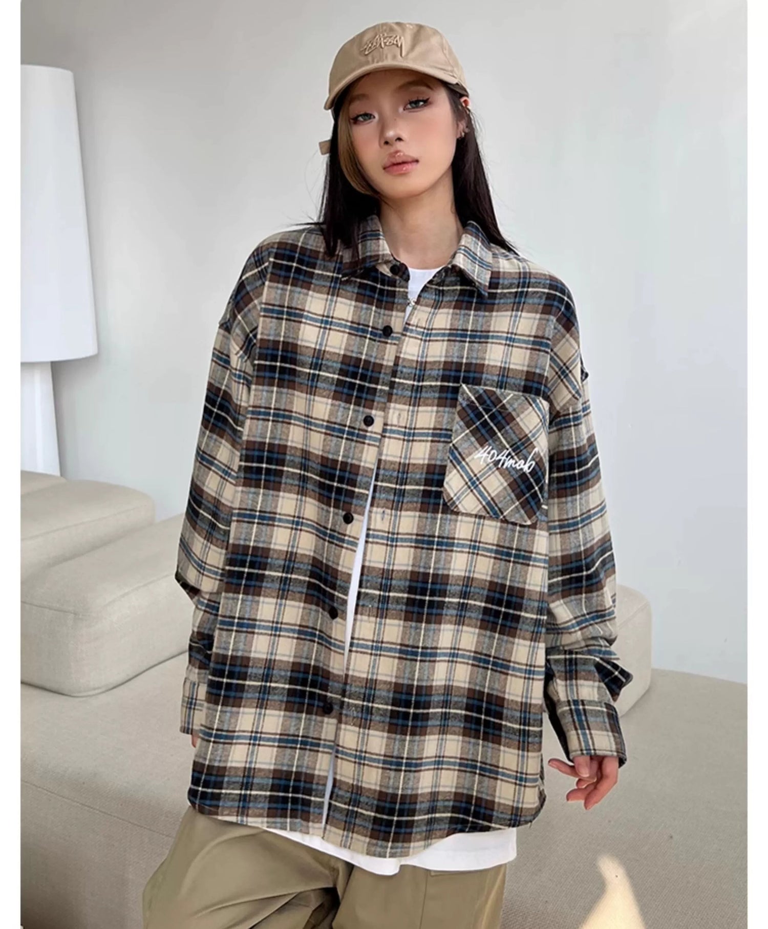 Plaid Embroidered Shirt / MG10146