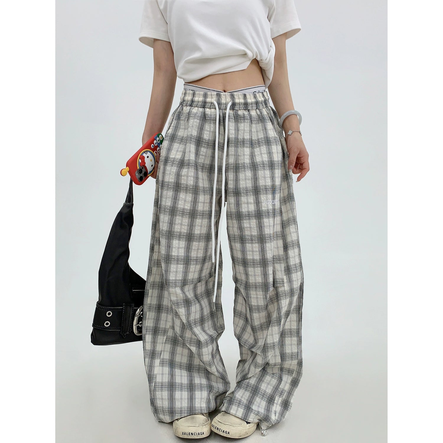 Plaid Wide Pants / OS10044