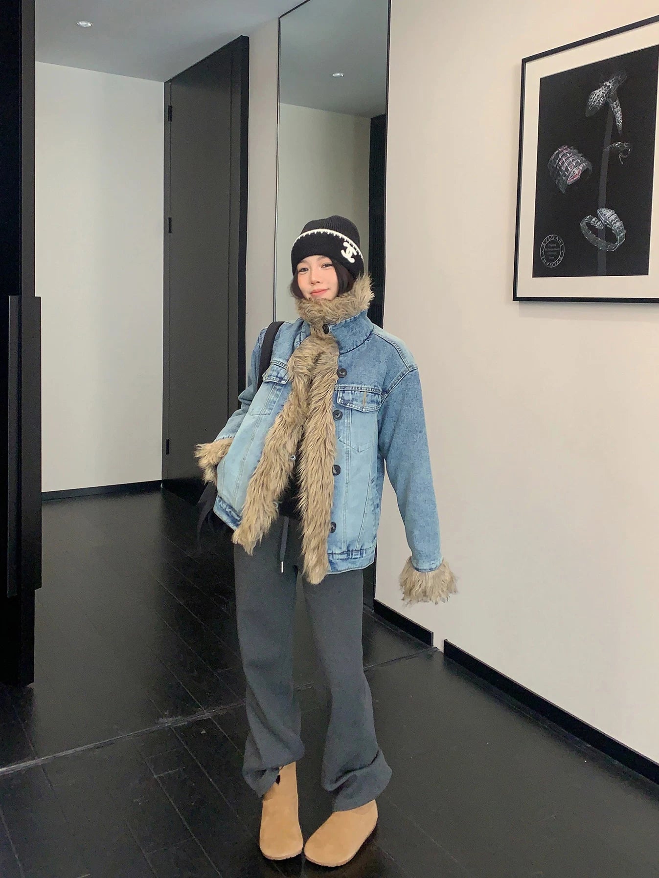 Fur Denim Jacket / OS10411