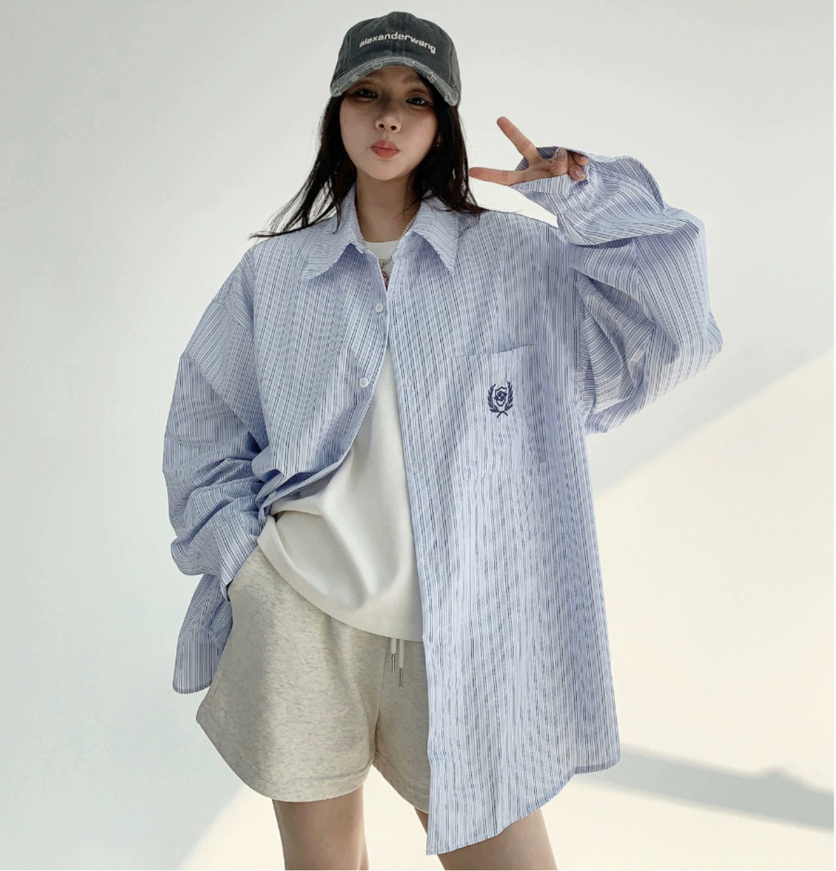 Striped Oversized Shirt / OS10117