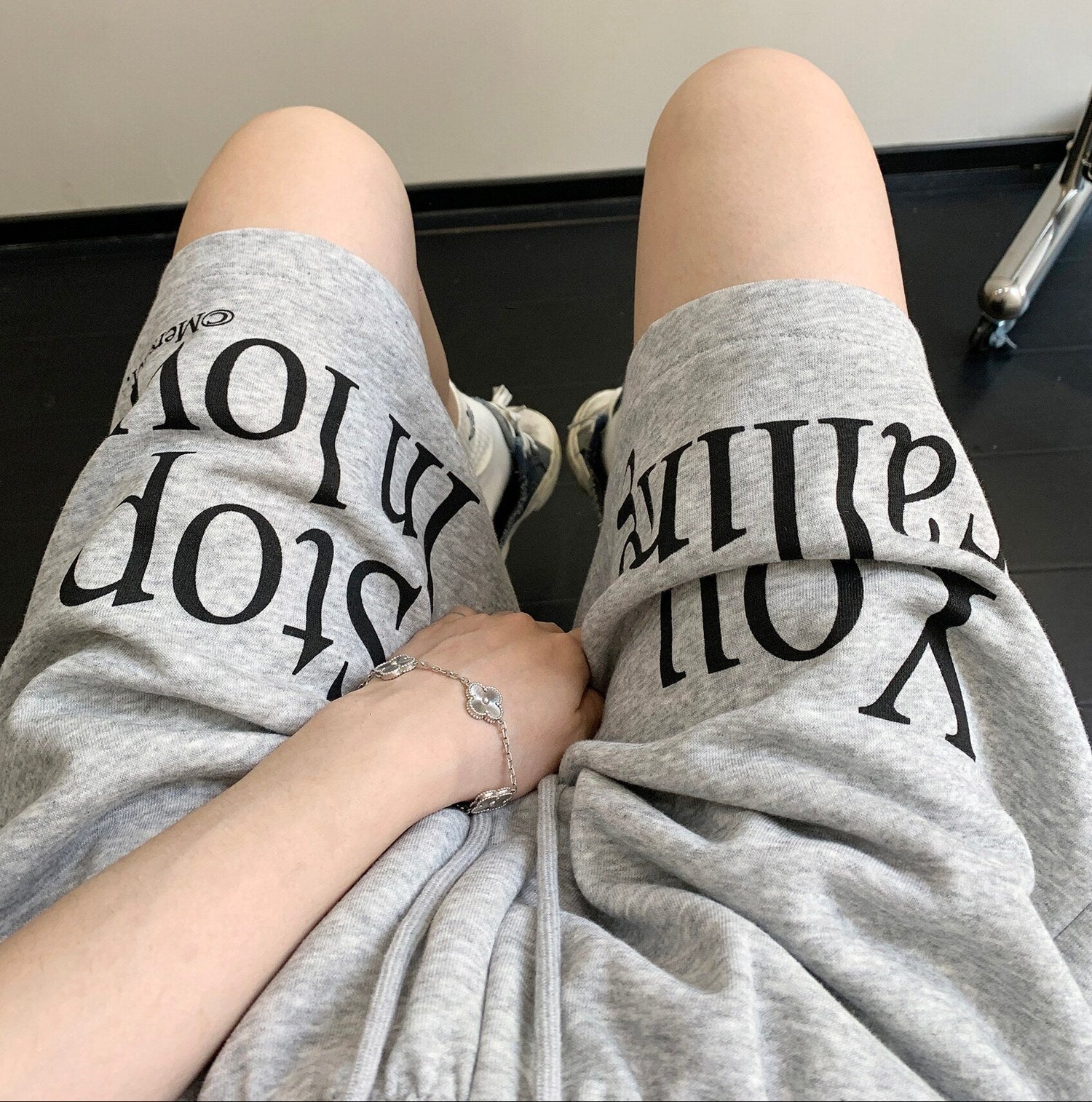 Letter Print Shorts　OS10574