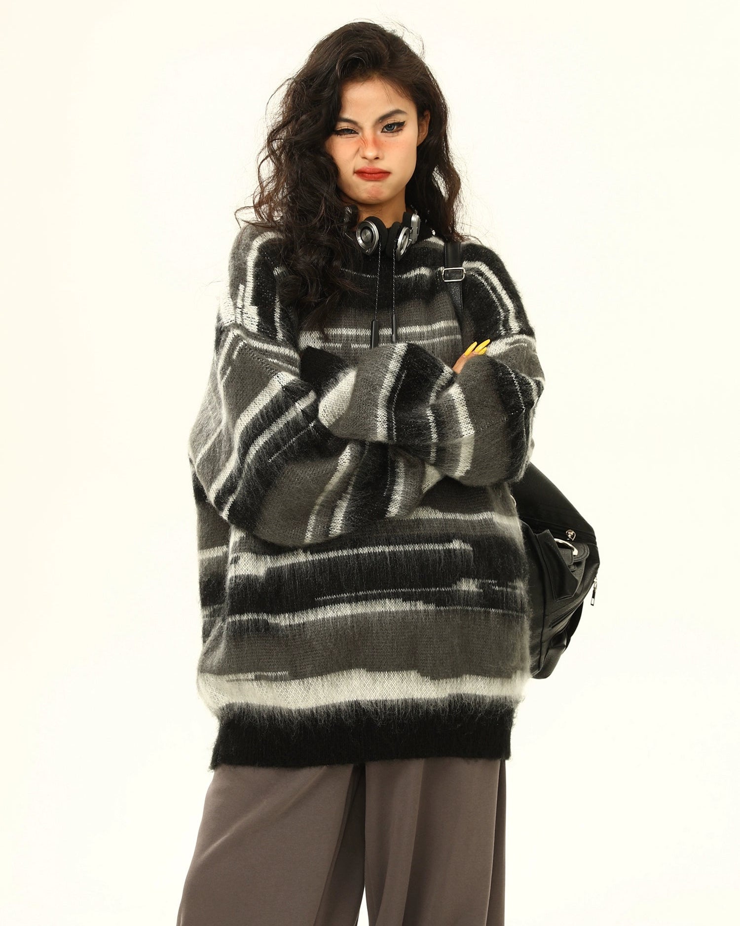 Mohair Border Knit Top / WA10170