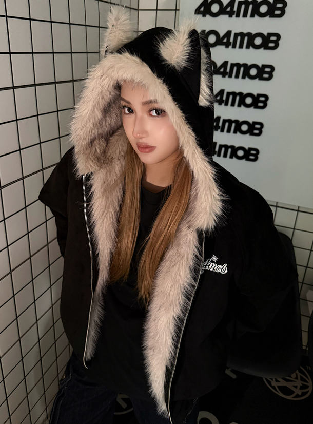 Cat-Ear Fur Hoodie / MG10318