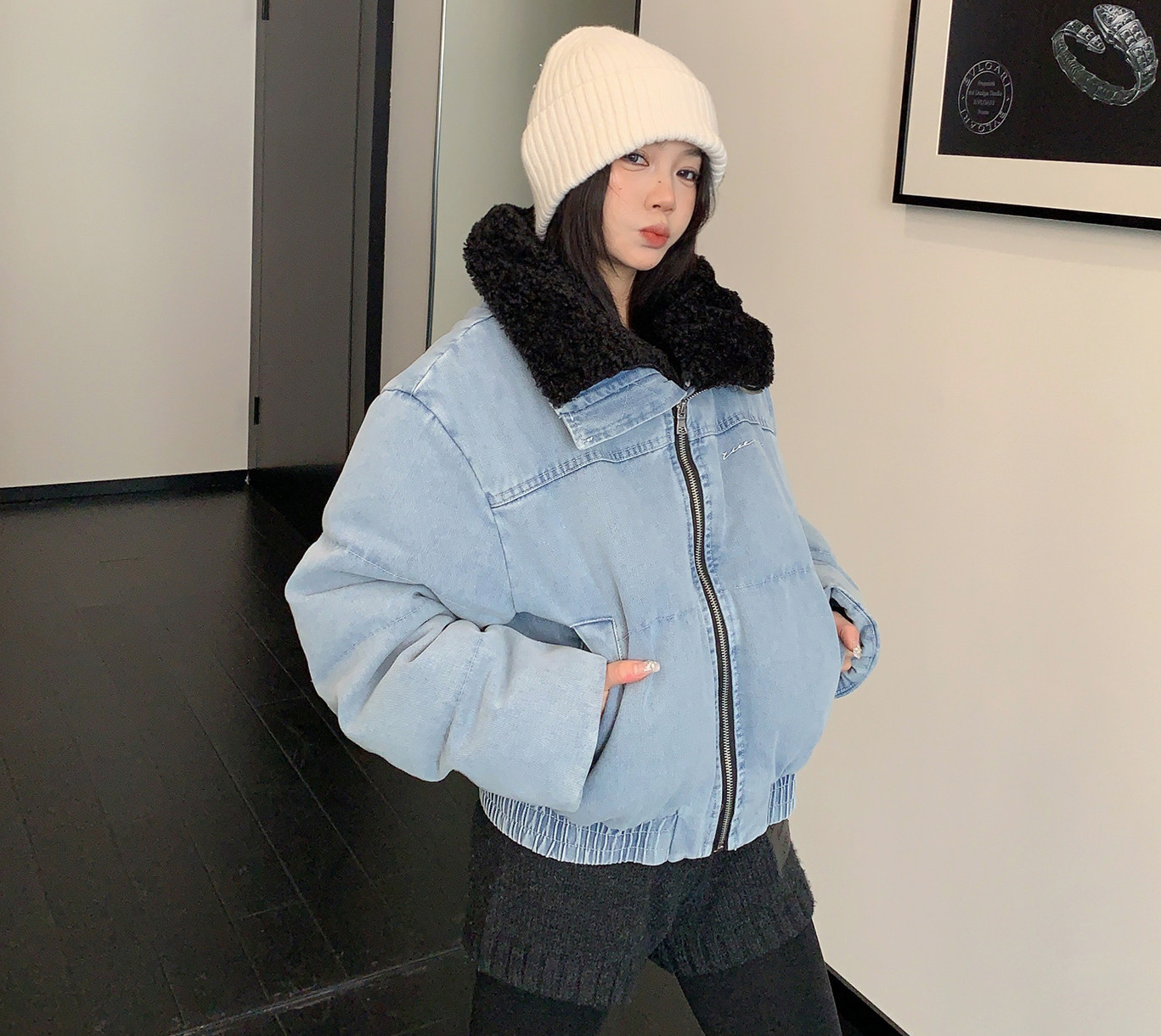 Denim Puffer Jacket / OS10387