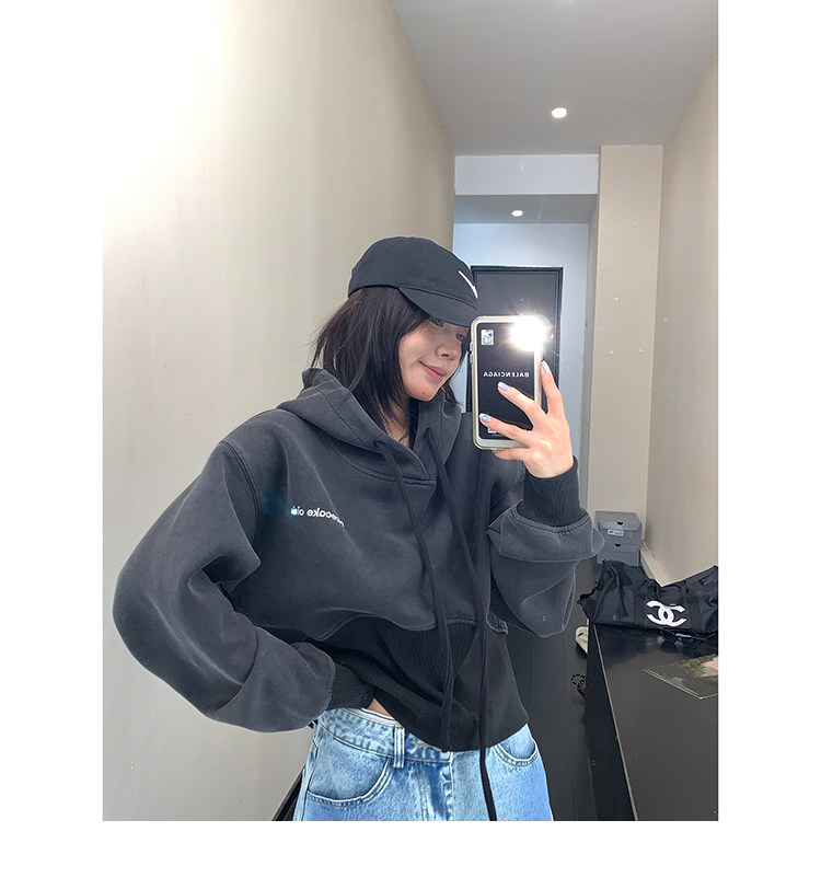 Cropped Washed Hoodie / OS10361