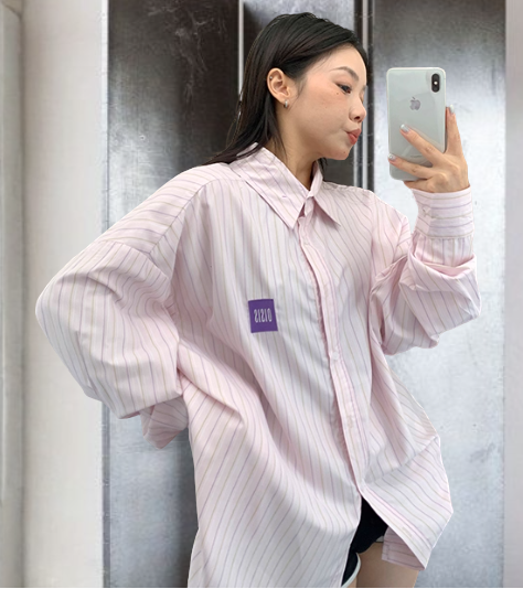 Oversized Striped Shirt / OS10363